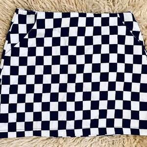 1960s-Style Black And White Checkerboard Women’s Miniskirt